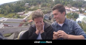 Couple Gets Engaged on Top Wooden Roller Coaster