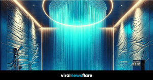 An elegant and luxurious deep blue themed bathroom, showcasing rich blue tiles, marble countertops, and stylish fixtures, creating a visually stunning and inviting space.