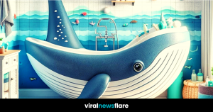 A sleek white whale-shaped bathtub, adding a touch of modern elegance to the bathroom decor while providing a luxurious bathing experience.