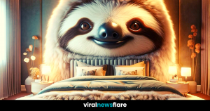 Cozy bedroom with sloth-themed bed