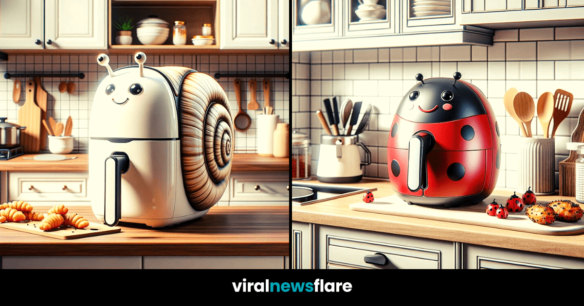 A collection of whimsically designed kitchen appliances resembling cheerful insects and creatures.
