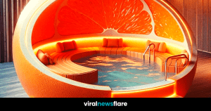 An eye-catching watermelon-themed outdoor jacuzzi with green rind detailing and seed accents, perfect for a playful garden setting