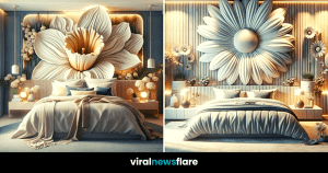 Modern Blossom: A Contemporary Bedroom with a Floral Statement