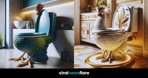 A collection of luxurious, chicken-themed bathrooms showcasing a blend of whimsy and opulence.