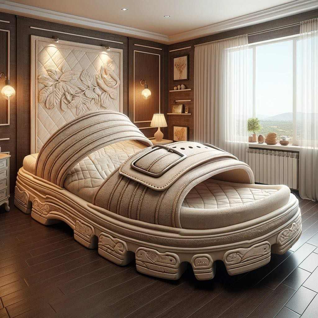 A high-top sneaker-themed bed that merges urban style with the comforts of modern sleep