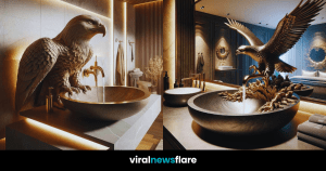 A stunning ensemble of bird-themed bathroom basins showcasing opulence and artistry in interior design