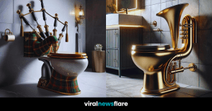 A sophisticated black piano-inspired toilet with a wood finish and a keyboard lid, blending luxury with music.