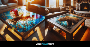 A collection of stunning stained glass tables, each illuminating its surroundings with vibrant colours and designs.