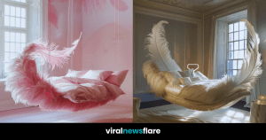 A selection of ethereal feathered beds in a luxury interior setting, symbolizing artful repose and elegance.