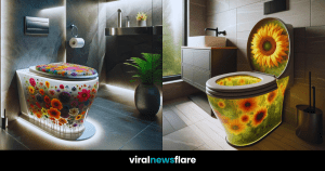 Sunflower Delight Decorative Toilet