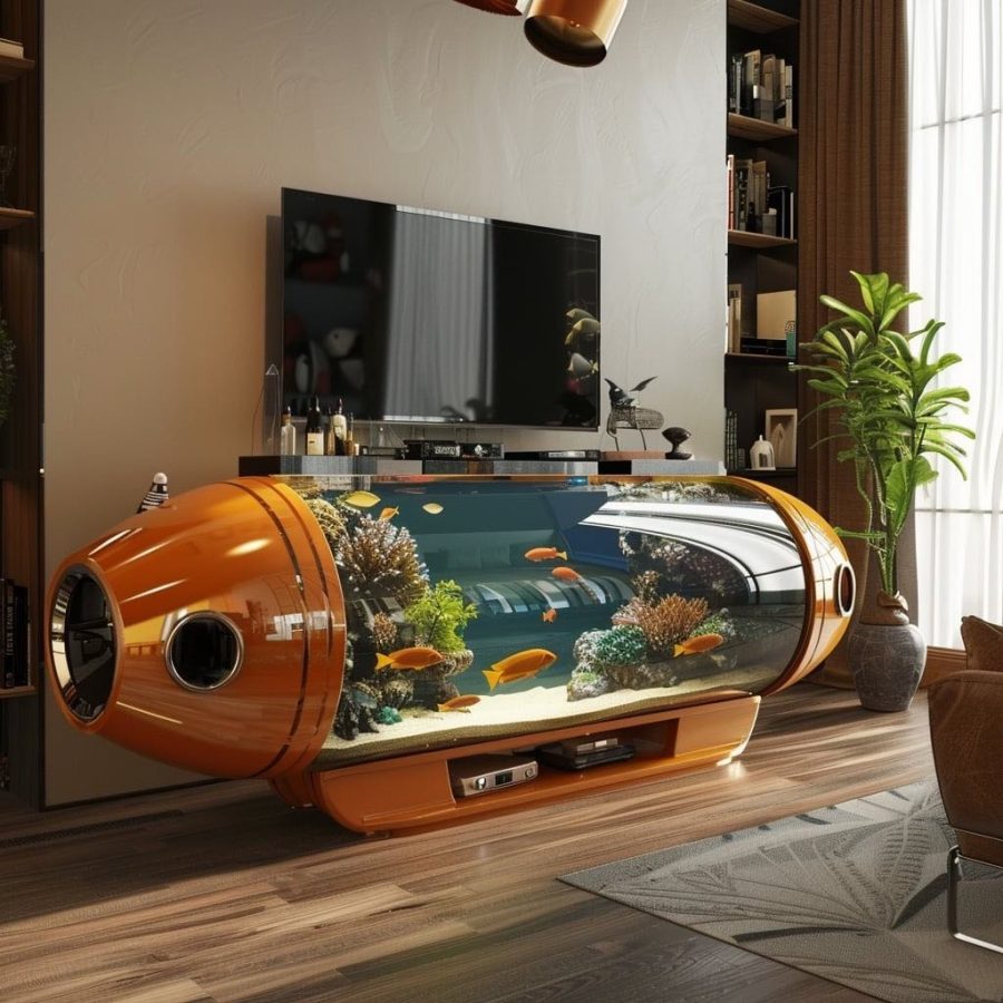 Visual Reference: Aquatic Elegance Stunning Submarine Inspired Aquariums For Modern Interiors