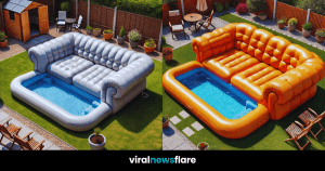Inflatable sofa pools in various colours and designs for luxurious backyard lounging.
