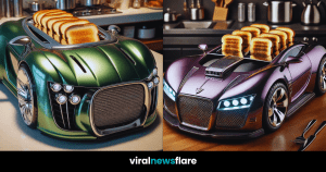 A collection of toasters designed to resemble luxury cars, showcasing sleek metallic finishes and unique designs.