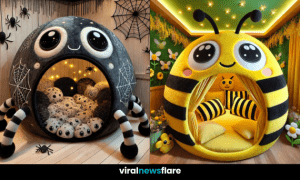 A selection of adorable bug-themed children’s beds, including designs inspired by spiders, snails, ladybirds, and bees.