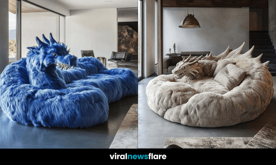 Three luxurious dragon-inspired sofas in blue, purple, and ivory, showcasing bold and elegant home decor designs.