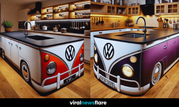 Retro Volkswagen-Inspired Kitchen Island