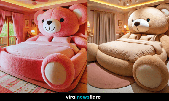 A selection of stylish teddy bear beds in different colours, perfect for a cosy bedroom transformation.