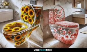 Elegant Floral Transparent Toilets for Modern Bathrooms