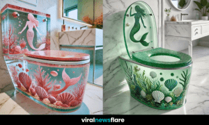 Mermaid-Themed Toilet Bathroom Decor