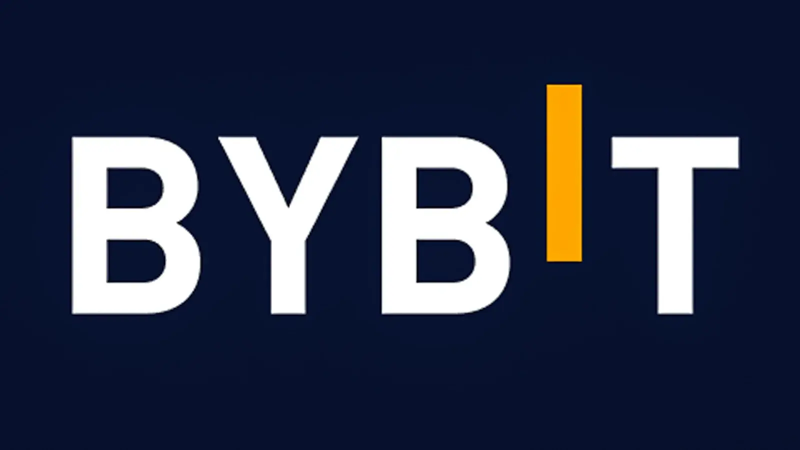 Web3 developments: Bybit logo featuring bold white and gold typography on a dark blue background, representing the global cryptocurrency exchange platform.