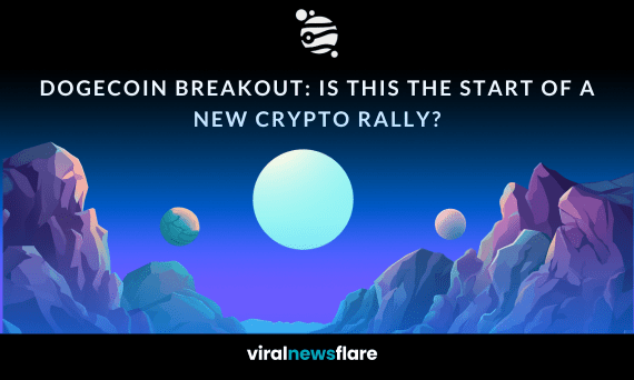 Futuristic landscape with planets and mountains illustrating Dogecoin’s breakout and potential crypto rally in 2025