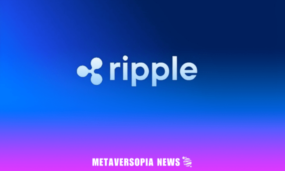 Ripple logo on a blue to purple gradient background with Metaversopia News branding