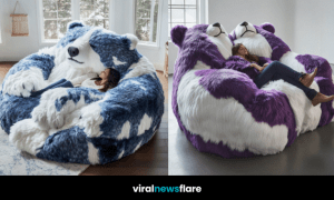 A cosy giant teddy bear chair in a stylish home setting, perfect for relaxation.