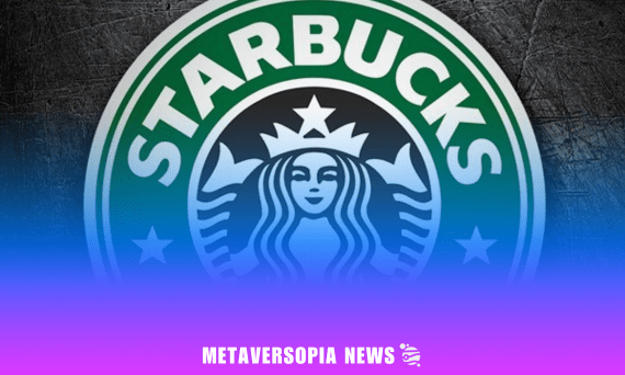 Starbucks logo with Metaversopia News banner highlighting NFT loyalty program developments.