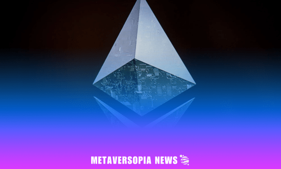 3D Ethereum crystal symbol with circuit reflections, representing the upcoming Fusaka upgrade and blockchain scalability improvements