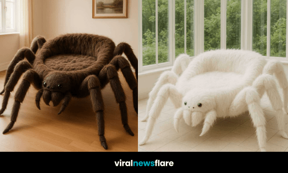 Collection of colourful spider-shaped chairs in various interior settings.