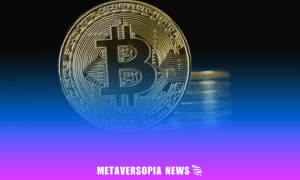 Golden Bitcoin coin symbol with stacked coins in background, featured as header image for Metaversopia News on crypto market trends.