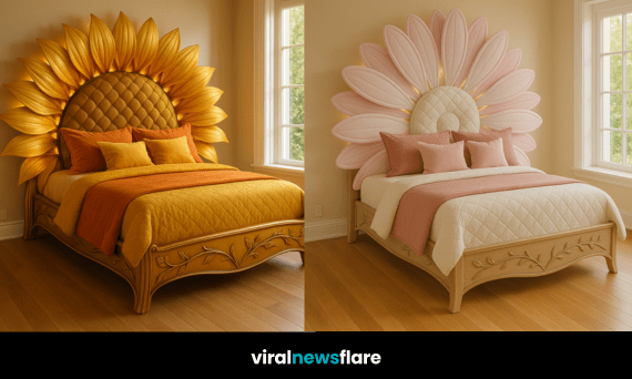 Statement sunflower and daisy-inspired beds for whimsical interior décor