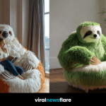 Large sloth sofa in a cosy living room with natural light.