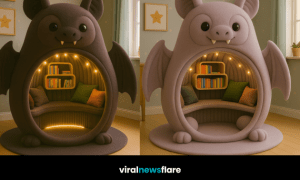 Collection of whimsical bat-shaped reading pods in multiple colours, designed for cosy children’s rooms.