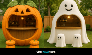 A collection of creative Halloween garden bars including ghost, pumpkin, witch hat, and haunted house designs.
