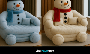 Collection of festive snowman armchairs in pastel and classic colours for Christmas interiors