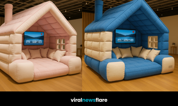 Collection of colourful cosy cabin sofas showcasing oversized padded designs in modern interior spaces.