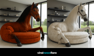 Collection of oversized horse lounger chairs designed as bold statement furniture for modern interiors