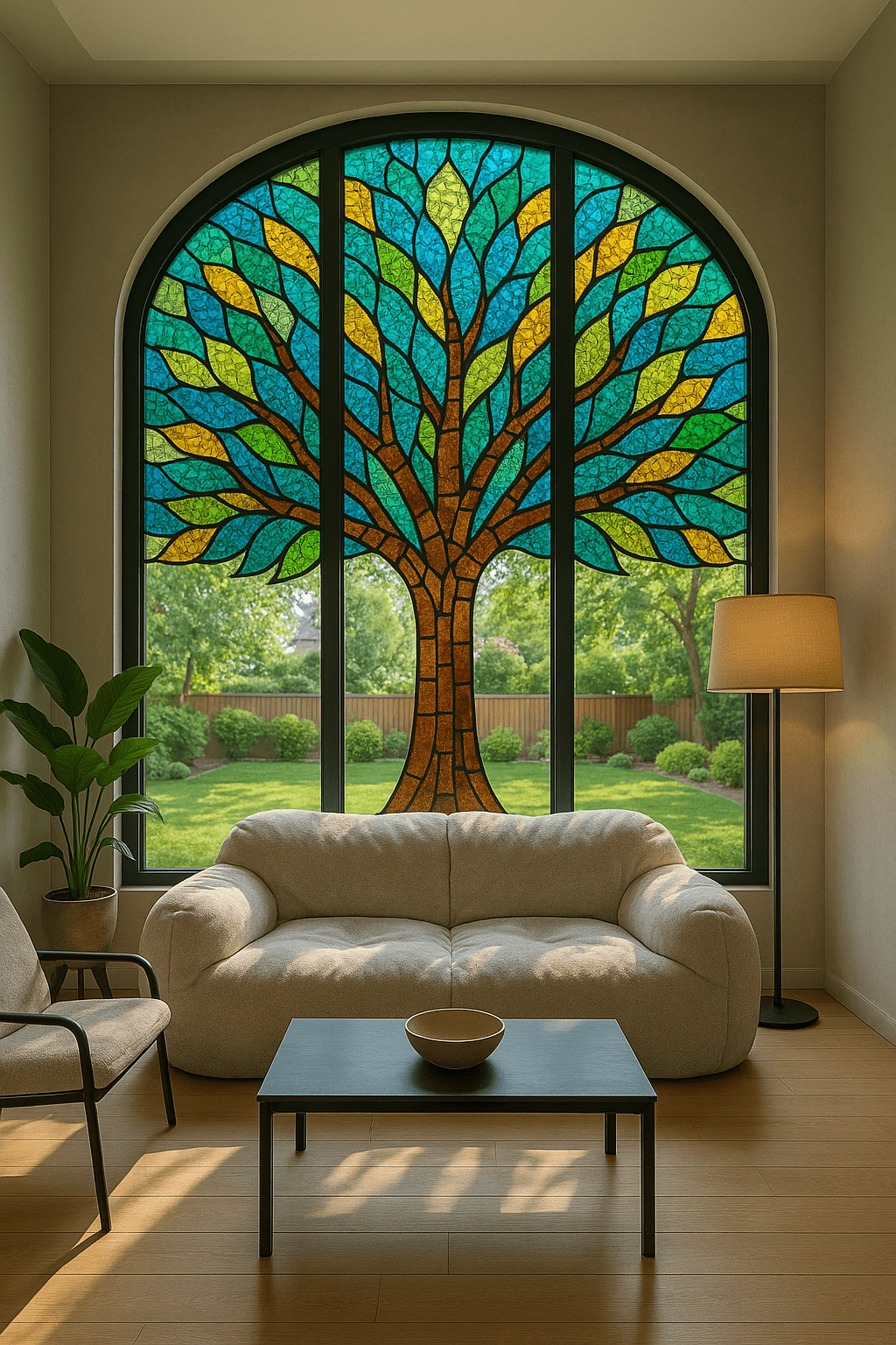 Custom Window Tree Stained Glass Tree Windows: Nature-Inspired Statement Features