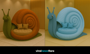 Collection of oversized snail-shaped armchairs in pastel and earthy colours