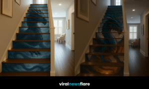 Epic dragon staircase vinyl design transforming a modern hallway