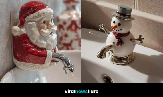 Collection of festive Christmas character taps including nutcracker, snowman, and Santa designs