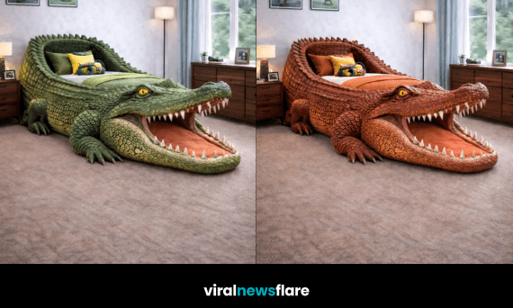Collection of colourful crocodile-shaped beds transforming modern bedrooms