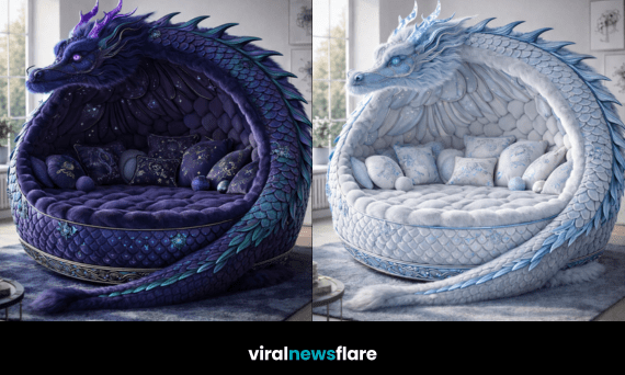 Luxury dragon pod sofas in multiple colours displayed in a modern living space
