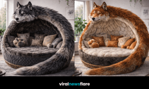 Luxury wolf pod sofa showcasing fantasy animal-inspired statement seating design