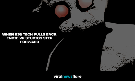Abstract VR-themed image representing indie VR studios stepping forward as big tech pulls back from virtual reality development