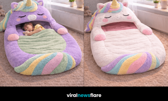 Collection of soft unicorn sleeping bags designed for children’s comfort and imaginative sleep spaces