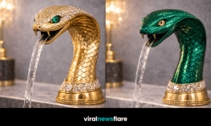 Collection of luxury snake tap faucets in copper, emerald, iridescent and gold finishes