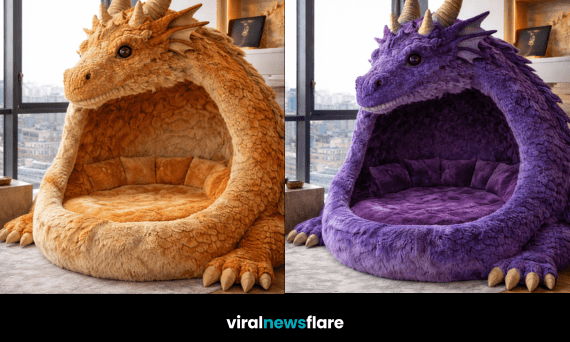Collection of colourful dragon-shaped lounger pods adding a fantasy-inspired touch to home décor