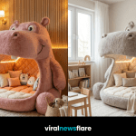 giant hippo sofa chair plush oversized animal seating cosy creative interior design